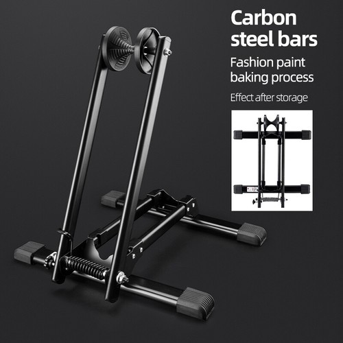 ROCKBROS Foldable Bike Stand Carbon Steel MTB Bicycle Floor Parking Rack Holder - Picture 14 of 15