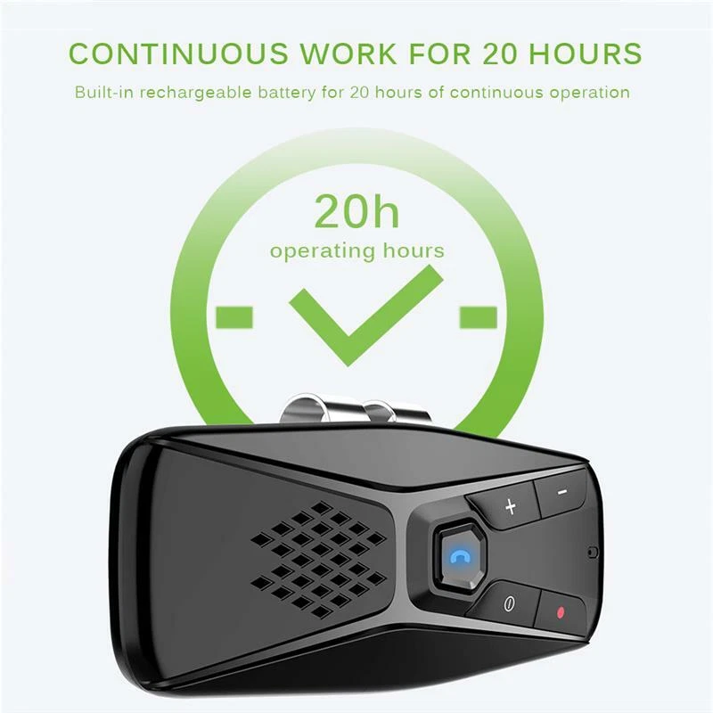 Автомобильный комплект Bluetooth 5.0 громкая связь громкая связь громкая связь телефон солнцезащитный козырек зажим - Изображение 3 из 4