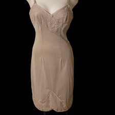 Vintage Beverly Vogue Skirt Saver Taffeta Noisy Side Zip Nylon Full Slip Sz 34