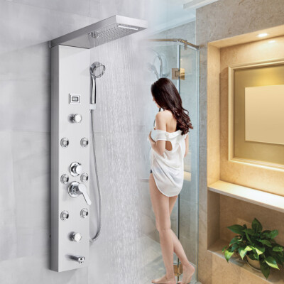 Edelstahl Duschpaneel Duschsäule Regendusche Massage Duscharmatur mit Handbrause