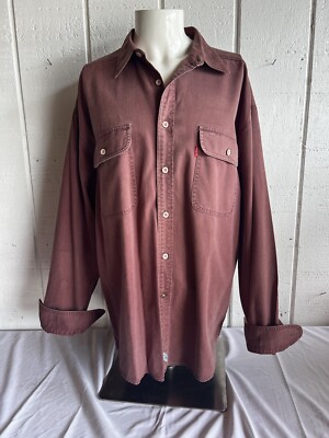 Levis 90s Vtg Original Denim Work Shirt Rancher Western Cowboy