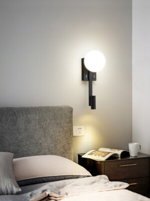 8W LED Wall Lamp Fixture Bedside Light Adjustable Spotlight G9 Bulb Switch Foyer