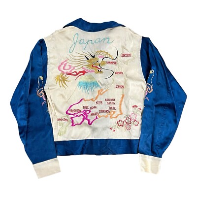 Vintage 1940s WWII Womens Souvenir Jacket Japan Satin Tour Sukajan