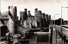 UK Wales Conwy Bridges and Castle Vintage RPPC B174