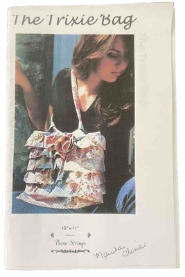 Purse Strings #6 The Trixie Bag Ruffles Rosette 10'' x 11'' Sewing Pattern