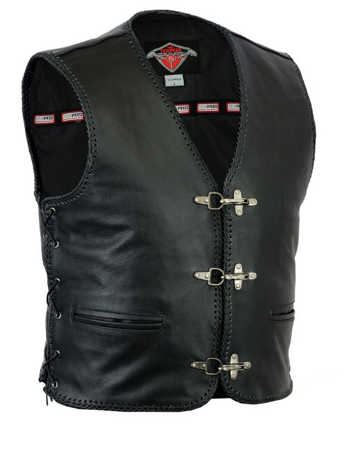 Classic Leather Biker Waistcoat Vest Jacket for Motorcycle Riders