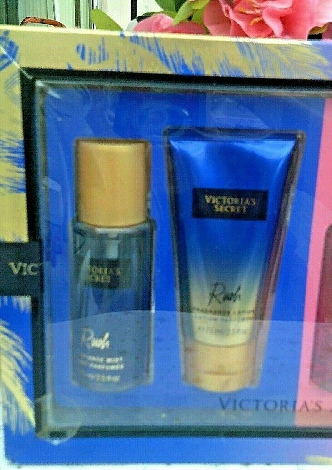 Victoria's Secret ROMANTIC & RUSH Caixa Conjunto de Presente 4 Pçs Perfumado NÉVOA + Loção 2,5 oz  - Imagem 3 de 4