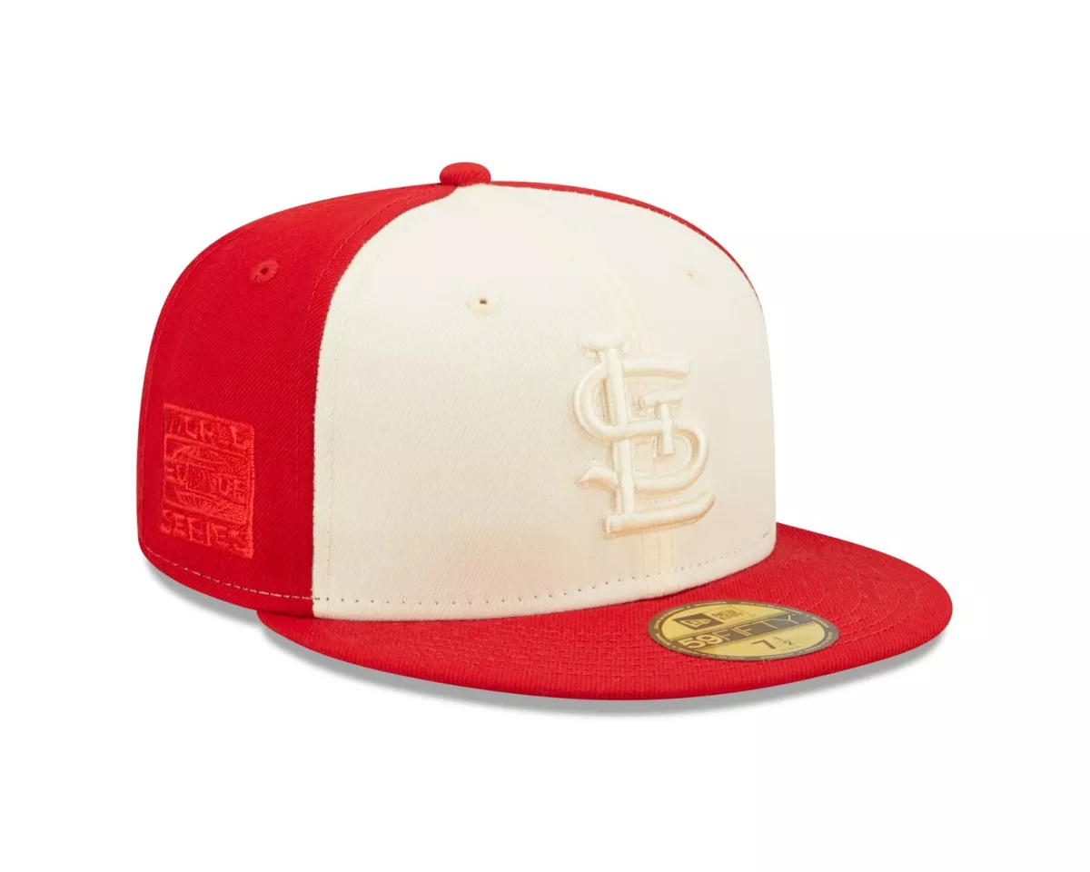 Red and cheap white fitted hat