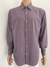 Sportscraft Men  s M Regular Red / Black Check Cotton Long Sleeve Collared Shirt