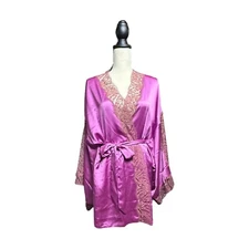 Victoria's Secret Lace Short Kimono Robe Purple M/L