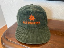 Vintage Keystone Colorado Green Corduroy Strapback Hat Adjustable 80s/90s