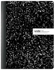 Black Marble Composition Notebooks 9-3/4" x 7-1/2" Wide Ruled 100 Sheet 2 pack