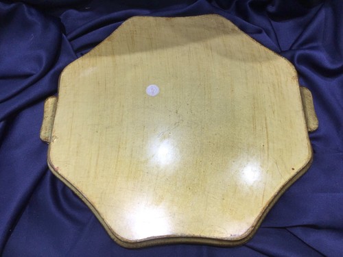 VIETRI FLORENTINE GOLD lacquer WOOD TRAY nautilus shell motif HANDLES beautiful! - Picture 8 of 12