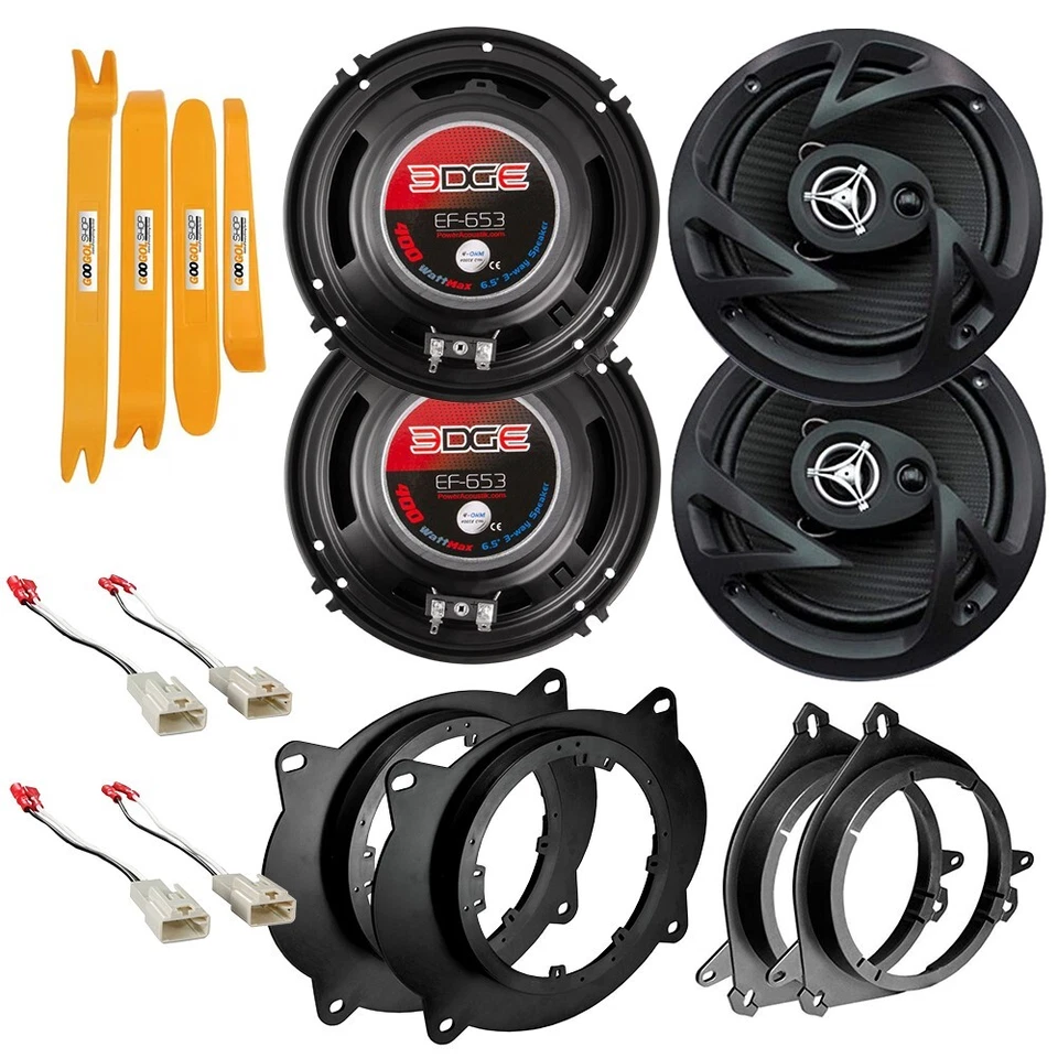 Altavoces de puerta delantera y trasera 4X 6,5" 400 vatios para Toyota Tundra/Tacoma 2007-2018 Foto 2 de 4