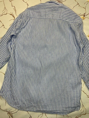 Paul & Shark Men Blue White Striped Button Up Shirt Size 42 Long Sleeve - Picture 6 of 7