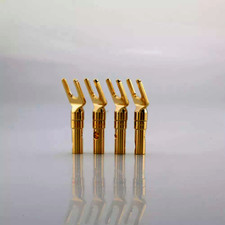 20PCS Gold Plated Copper Y Spade Connector HIFI Audio Speaker Cord Plug Terminal