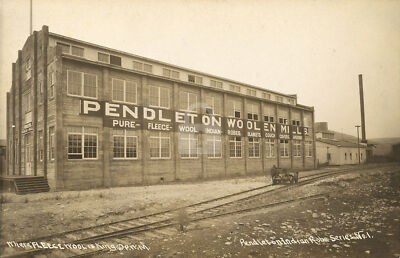 Where fleece wool is king, Pendleton Oregon 1914 RPPC Photo Postcard Copy