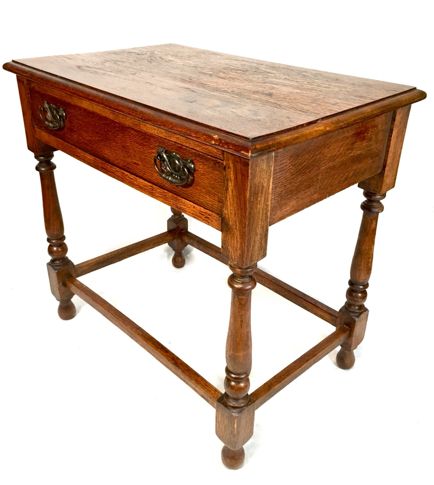 Antique Solid Oak Entrance Hall Table / Sideboard Unit / c.1900