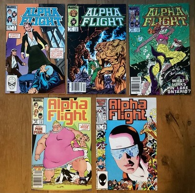 5 x Alpha Flight # 7 9 14 22 40 John Byrne Vindicator Sasquatch Puck Box Aurora