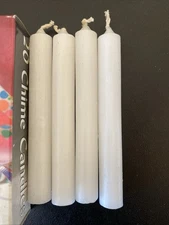 lot 24 WHITE Christmas angel party chime full 1/2" diameter candles 4 inch tall