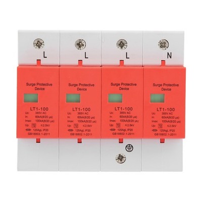 4P 60-100KA 420vAC House Protective Low Voltage Arrester Device SET