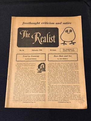 The Realist #56 February 1965 Harold Feldman John Bleibtreu Vtg Magazine