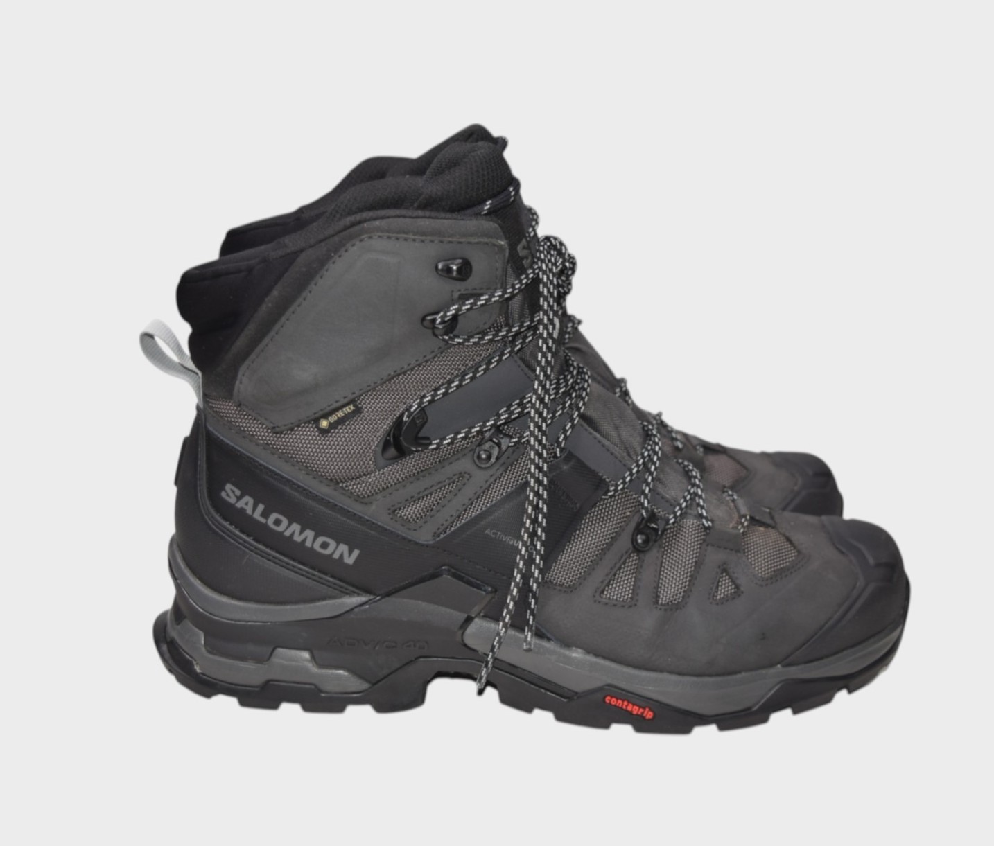 Stivali Salomon Uomo 12 Grigio Quest 4 GTX Impermeabili Escursionismo Combattimento Lacci 4D