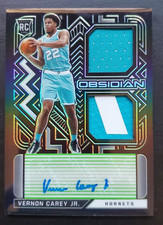 2020-21 Obsidian Vernon Carey Jr. Rookie Jersey Ink Green Electric Etch 6/15