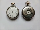 2  X antique Silver Fob/watches inc Omega 0.935 Silver. Running.