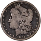1891-CC Morgan Silver Dollar $1 Carson City F+ Fine