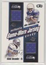 2002 Pacific Heads Up Game Worn Jersey Quads Alex Bannister Darrell Jackson 0p5