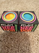 New Viral TikTok Nee Doh Mini Twirl (The Groovy Glob) Lot of 2 Teal Orange RARE