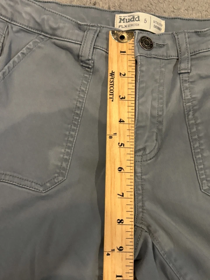 Pantalones Mudd Para Mujer 5 Gris Elastizados Utilitarios Ajustados Carga Juniors Informales Foto 4 de 4