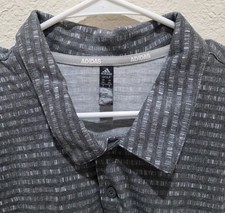 Adidas Golf Polo Shirt Men's 2XL Gray 3 Stripes Logo SS Go To Stripe