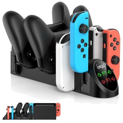 Ladestation für Nintendo Switch Joy Cons Pro Controller mit Sicherheitsfunkti...