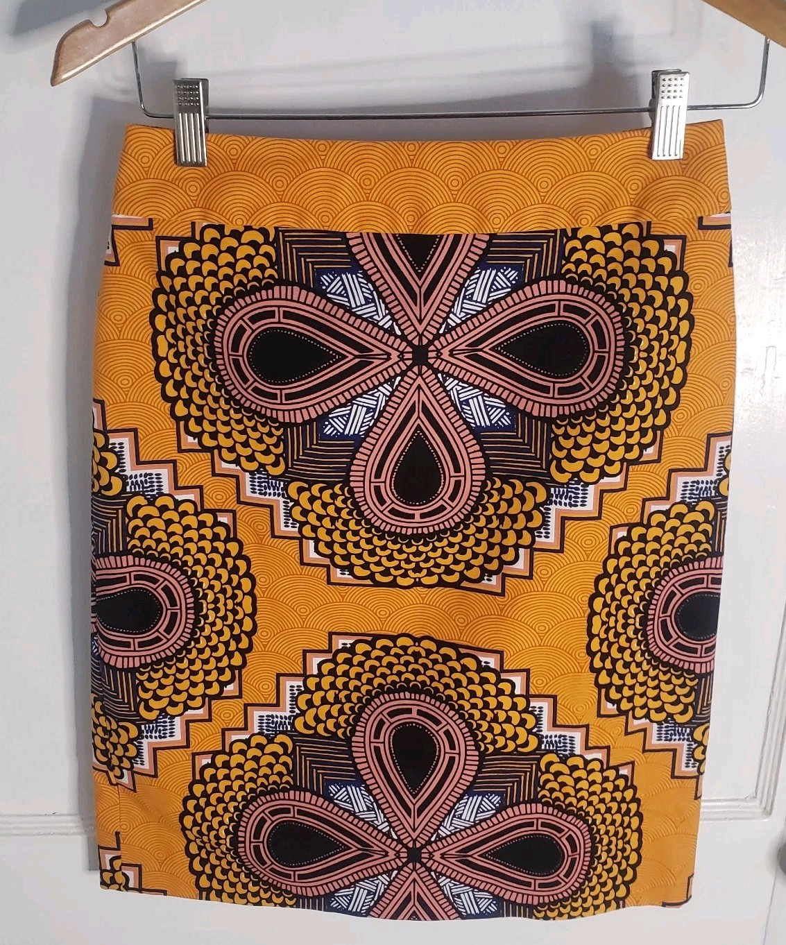 MAEVE ANTHROPOLOGIE Clementina Orange Print Pencil Skirt Size 0 P