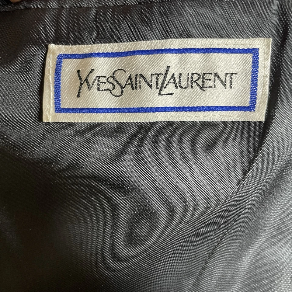 Abrigo Deportivo Yves Saint Laurent Para Hombre 42S Azul Lana a Cuadros Dos Botones Cirujanos Foto 4 de 4