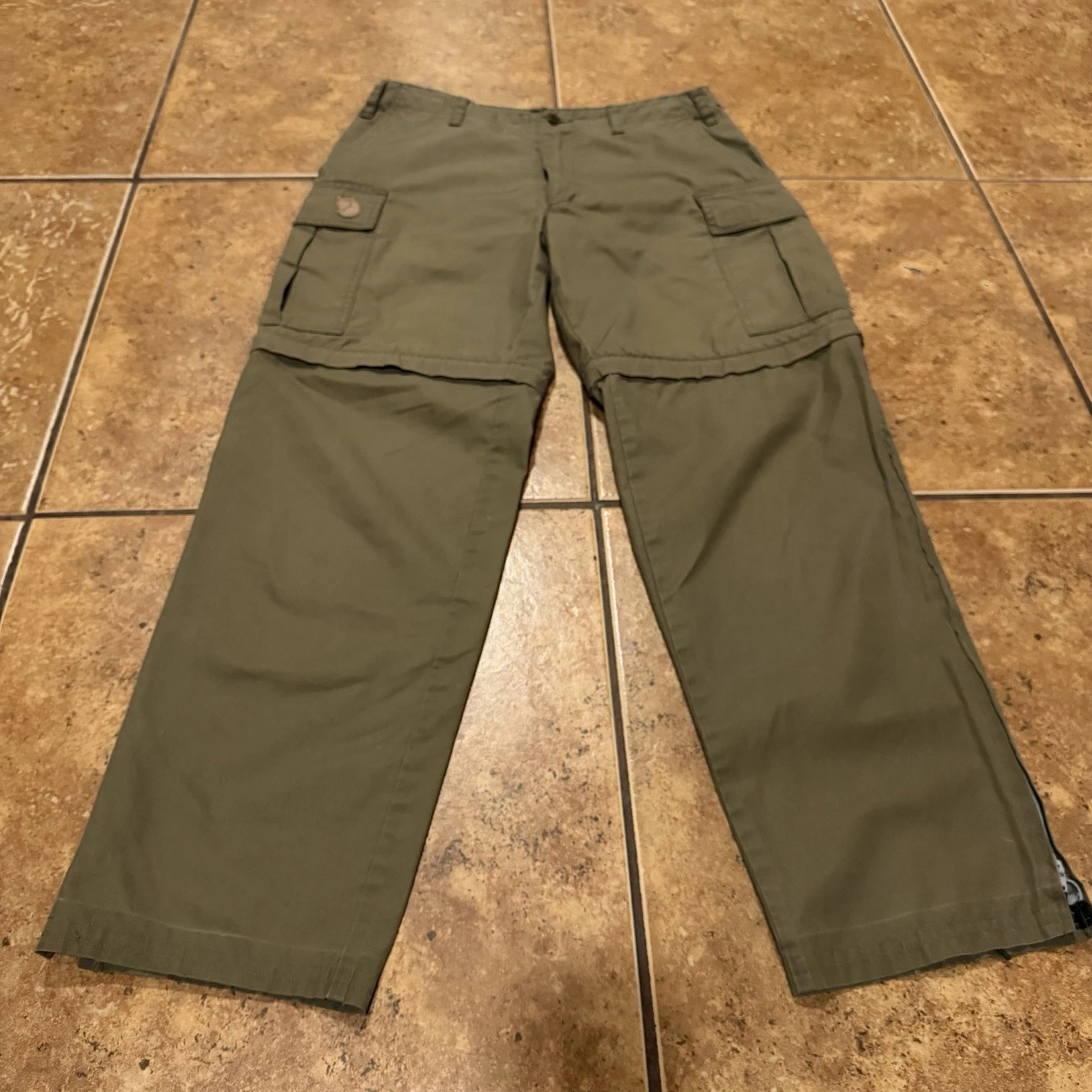 Vintage Fjallraven Cargo Pants Zip Off Size 38 Hiking Weather Trousers 30x29