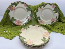 Set of 5 Franciscan Desert Rose 6” Dessert Plates Made in USA Excellent Gladding