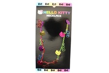 Sanrio Hello Kitty Rainbow Colors Necklace 00153-8 Metal Charms NOS 2013
