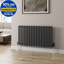 600x1060mm Designer Radiator Horizontal Anthracite Flat Panel Rads Single Panel