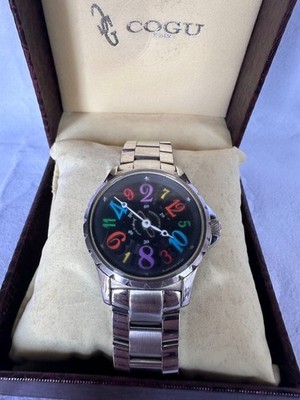 COGU Cog Jumping Hour Auto Watch Wristwatch Black Dial Vintage Mint