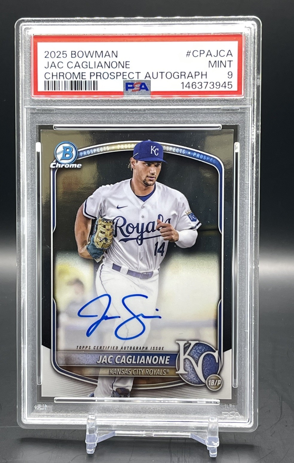 2025 Bowman Jac Caglianone Chrome Prospect Autograph #CPAJCA PSA 9 MINT