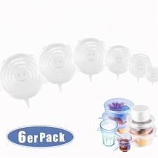 smartcook™ Silikon Stretch Deckel (6er Set), Frischhaltedeckel, Abdeckung