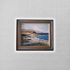 ORIGINAL Ölgemälde auf Karton inkl. Rahmen | Küstenlandschaft/Meer | Signiert