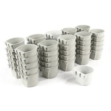50-Pack - Gray Cage Cups hold 0.5 Pint / 8 fl oz to Hang Feed  Water for Pet