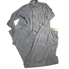 Faultless Wilson Mens Sleepwear PJ Set Size C Collared Long Sleeves Button Down