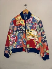 Polo Ralph Lauren Tropical Floral Patchwork Twill Bomber Jacket Women's L $498