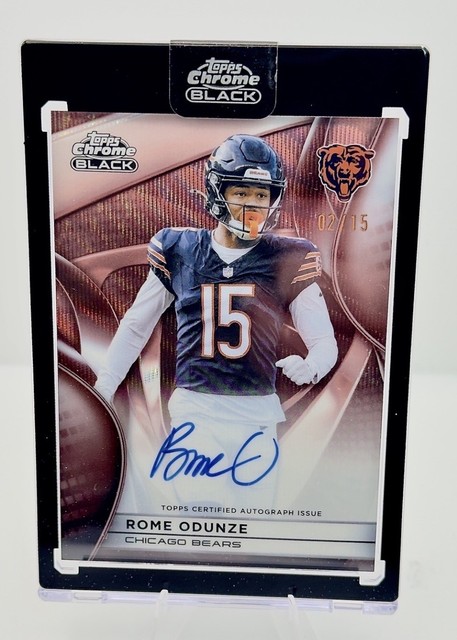 Topps 2025 Chrome Black Football Rome Odunze Bears Auto AU-RO /15 Insert