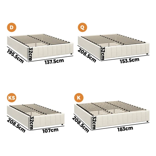 Oikiture Bed Frame Queen Double King Single Gas Lift Storage Base Velvet FURB - Picture 6 of 35
